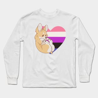 Genderfluid Pride Corgi Long Sleeve T-Shirt